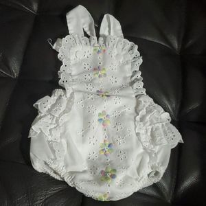 Vintage 80s Baby Eyelet Romper